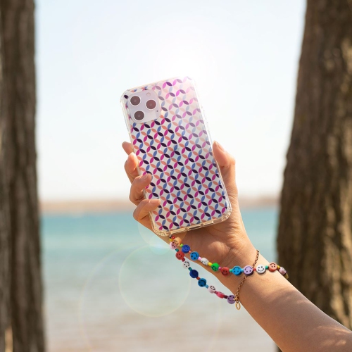 iPhone 15 Pro Clear Case - Pink Celestial Petal Design