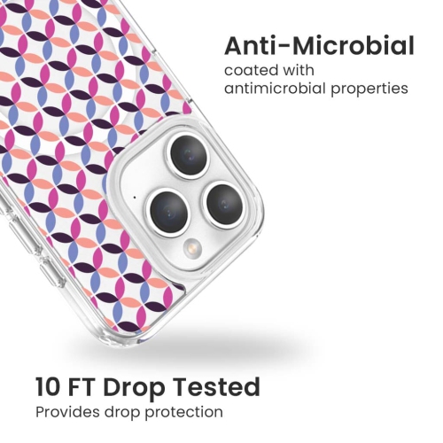 iPhone 15 Pro Clear Case - Pink Celestial Petal Design