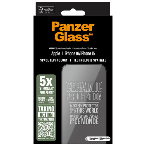 Protecteur d'écran en verre de PanzerGlass pour iPhone 16