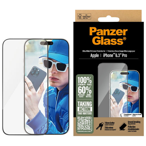 PanzerGlass Ultra-Wide Fit Glass Screen Protector for iPhone 16 Pro