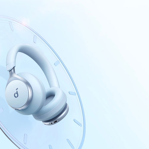 Casque d'écoute Bluetooth à isolation sonore Space One Soundcore par Anker - Bleu ciel