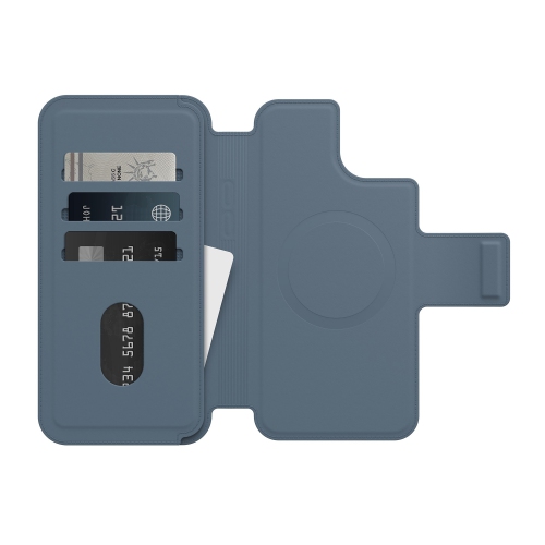 OtterBox MagSafe iPhone: 15 Plus, 14 Plus Plastic Fitted Folio Case – Blue