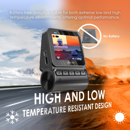 Rexing RH2 Dual Dash Cam 4K Front and 1080p Rear Dash Camera with Wi-Fi, and Optional GPS