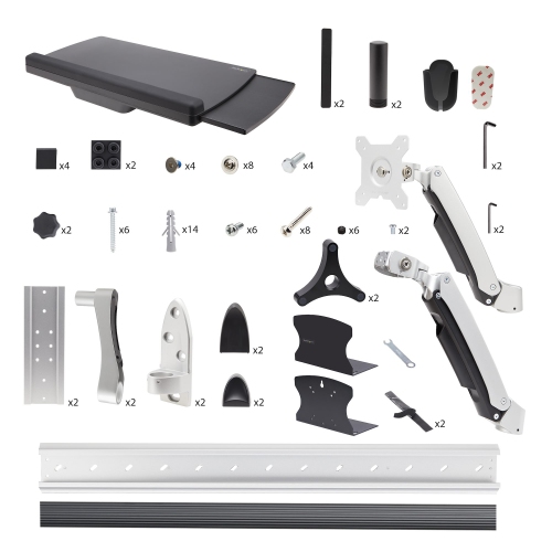 Startech Monitor Mount & Keyboard Tray, Standing Desk w/PC Bracket Wall Mount Workstation -