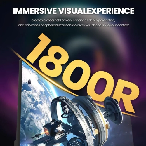 27-Inch Curved Gaming Monitor 240Hz, 1ms GTG, FHD 1080P, 99% sRGB, 1800R VA Panel, Freesync, HDMI/DP Ports, Wall-Mountable, Tilt Adjustable, Eye Care