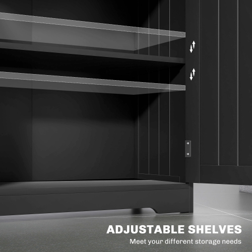 kleankin Freestanding Bathroom Storage Cabinet, Bathroom Floor Cabinet with 2 Drawers, Adjustable Shelf, for Living Room or Entryway, Black