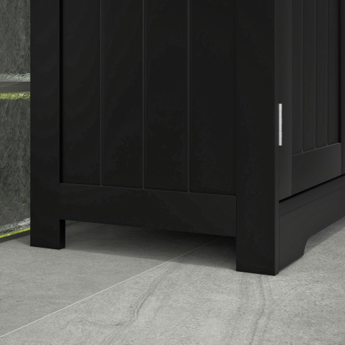 kleankin Freestanding Bathroom Storage Cabinet, Bathroom Floor Cabinet with 2 Drawers, Adjustable Shelf, for Living Room or Entryway, Black