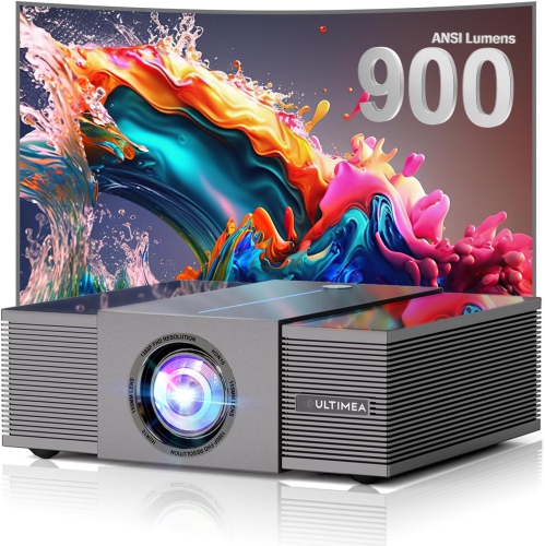 ULTIMEA Apollo P60 Projector 4K Decoding 900 ANSI Lumens, Obstacle Avoidance, 6D Keystone, 30W Speakers, Projector Full HD Native 1080P Home Cinema,