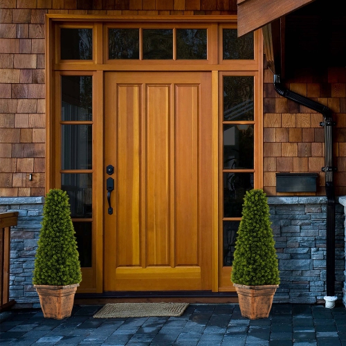 Costway 3 FT Artificial Boxwood Topiary Tree Potted Fake Tree Indoor & Outdoor Faux Tree