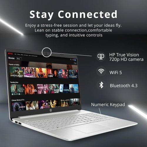 HP 15.6"HD Laptop Computer, Intel Core i3-1125G4, 256GB SSD, 8GB RAM, Intel UHD Graphics, HD Audio, Win 10, 32GB Hotface USB Card by HP - Refurbished condition - Image 4
