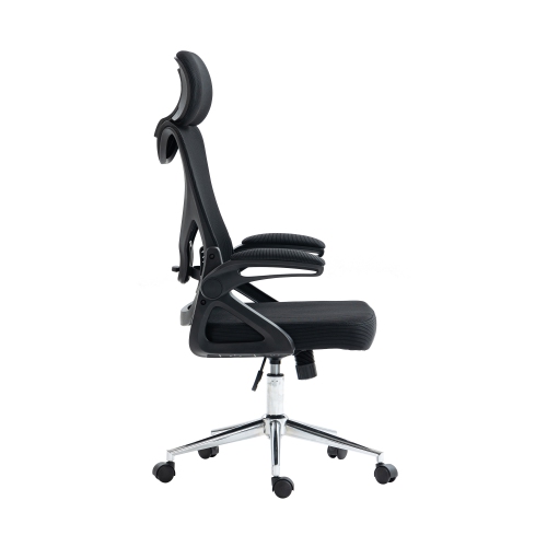 Techni Mobili Essential Ergonomic Office Chair with Headrest & Lumbar Support-Black