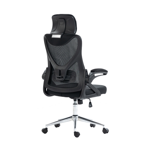 Techni Mobili Essential Ergonomic Office Chair with Headrest & Lumbar Support-Black