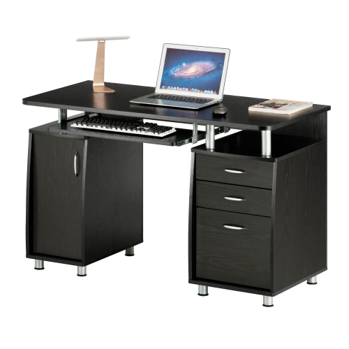 Techni Mobili Complete Workstation Computer Desk with Storage- Espresso