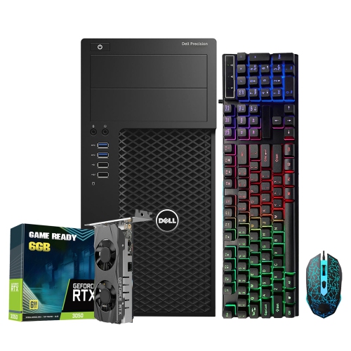 Remis à neuf - PC de jeu tour T3620 de Dell | RTX 3050 6 Go | Intel i5 | 16 Go RAM | SSD NVMe 2 To | Windows 10 Pro - Noir