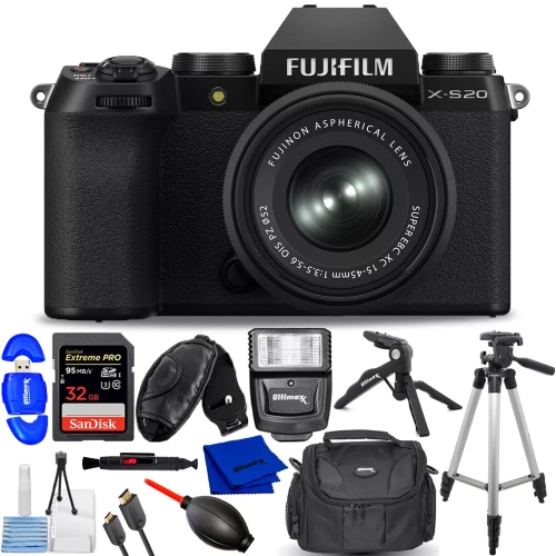 FUJIFILM X-S20 Mirrorless Camera with 15-45mm Lens 16781943 - Bundle