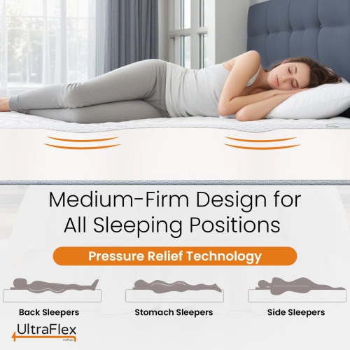 UltraFlex SleepTight- Reversible Gel-Infused Foam Mattress, Ideal for Bunk Beds, Trundle Beds, Caravans, RV, Bamboo Feel, CertiPUR-US® Certified,