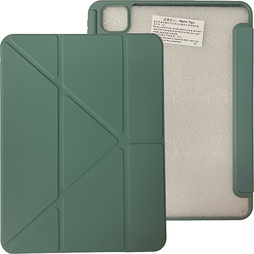 CC  Topsave Smart Case Ipad Pro 11 Inch(M4) 2024 With Pencil Holder, Clear Back Slim Tri-Fold & Y-Shape Fold Folio Stand Shell, Auto Wake/sleep, Army