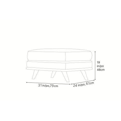 Valencia Artisan Leather Ottoman, Black