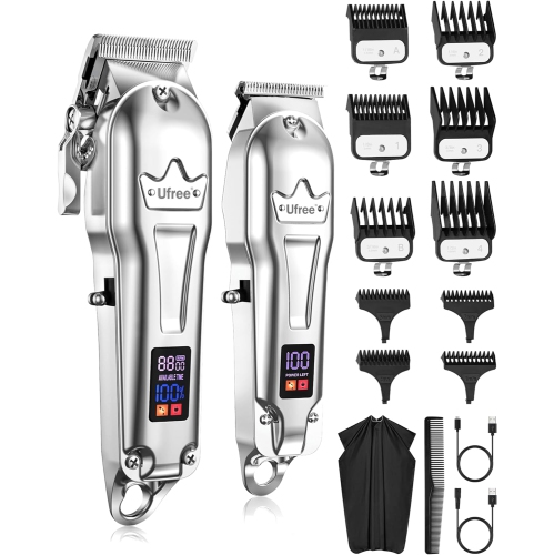 Ufree Professional Hair Clippers + T-Blade Trimmer Kit & LED Display