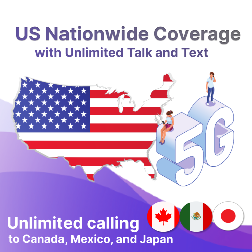 Jethro Mobile Prepaid USA Travel SIM card, 4G LTE High-Speed Data, Unlimited Talk and Text, No Contract, 15 Days