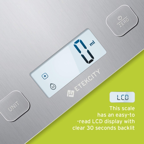 Etekcity – Balance de cuisine, grammes et onces numériques pour perte de poids, cuisson, cuisson, Keto et préparation de repas, grand, acier