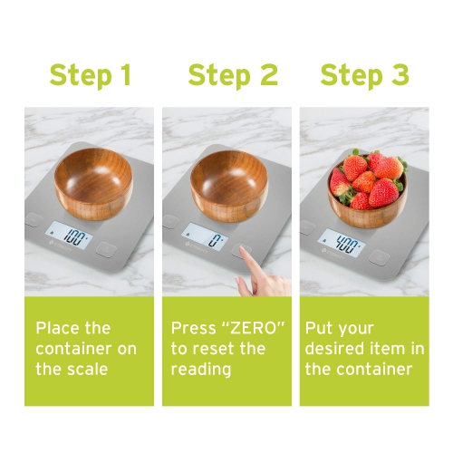 Etekcity – Balance de cuisine, grammes et onces numériques pour perte de poids, cuisson, cuisson, Keto et préparation de repas, grand, acier