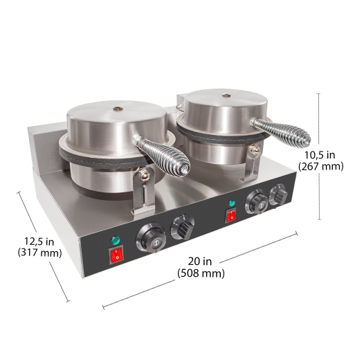 GR-XCXG2 Waffle Cone Maker | Commercial Double Ice Cream Waffle Cone Maker | Stainless Steel | Nonstick | 110V