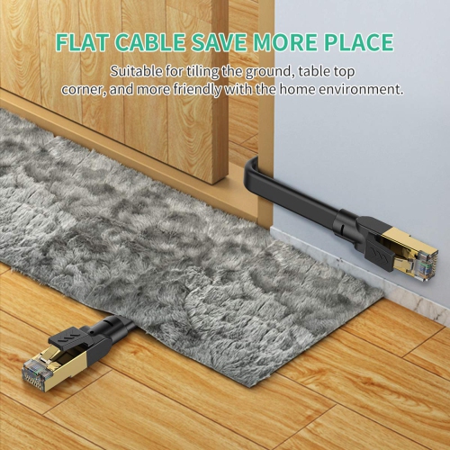 Cat 8 Ethernet Cable 30ft, Flat CAT8 Ethernet Internet Cable High Speed 40Gbps 2000MHz Flat Internet Network