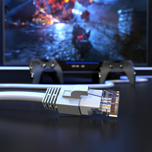 Cat 6 Ethernet Cable 25 Ft, Cat6 Cable, LAN Cable, Internet Cable and Network Cable - UTP (White)