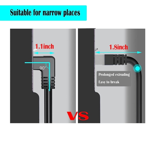 Cat6 Ethernet Cable 90 Degree Down Angle Black, CAT 6 Ethernet Patch Cable RJ45 LAN Cable Gigabit Network