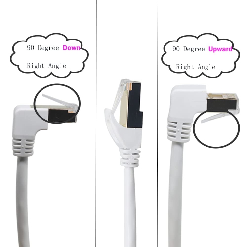 Cat6 Ethernet Cable 90 Degree Downward Right Angle, Cat6 Right Angle Ethernet Cable