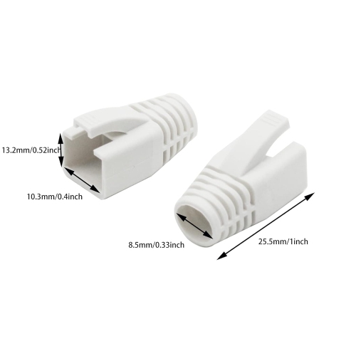 Soft Plastic Ethernet RJ45 Cable Connector Boots Cover Network Strain Relief Boots CAT6A CAT7 CAT8 100PCS