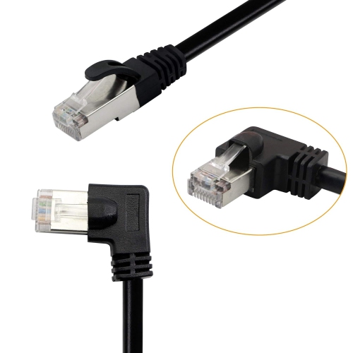 Cat5 Ethernet Cable,RJ45 Male to Male 90 Degree Internet Network LAN Cable Patch Cord for PC, Router, Modem, Printer,