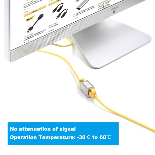 RJ45 Cat6 Coupler Shielded, Ethernet Cable Extender CAT6/CAT5E/CAT5 Inline Coupler PoE Female to Female
