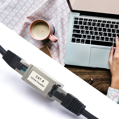 RJ45 Cat6 Coupler Shielded, Ethernet Cable Extender CAT6/CAT5E/CAT5 Inline Coupler PoE Female to Female