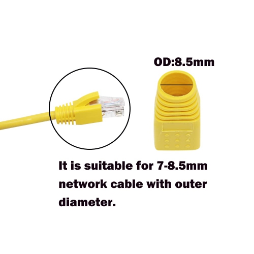 RJ-45 Cable Connector Boots RJ45 Boots Plastic Network Wire,100 PCS CAT6A, CAT7, CAT8 Plastic RJ45 Ethernet Network