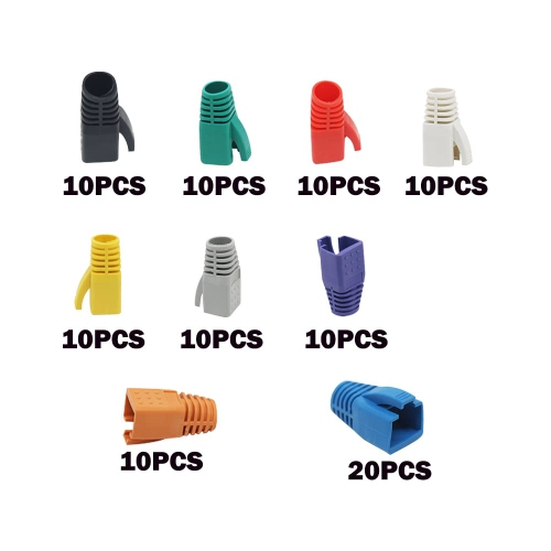 RJ-45 Cable Connector Boots RJ45 Boots Plastic Network Wire,100 PCS CAT6A, CAT7, CAT8 Plastic RJ45 Ethernet Network