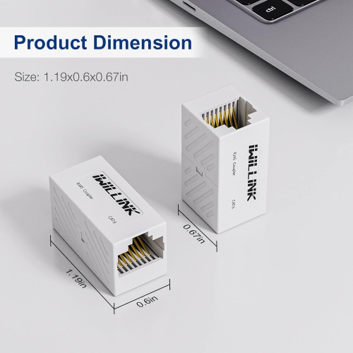 RJ45 Coupler, Ethernet Coupler, RJ45 Connector for Cat5e/Cat6/Cat7 Ethernet Cable, Extender Adapter Female to