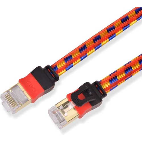 8M/26.2ft, CAT7 Ethernet Cable, Flat Internet Network LAN Patch Cords, LSOH Engineering Grade Network Cable