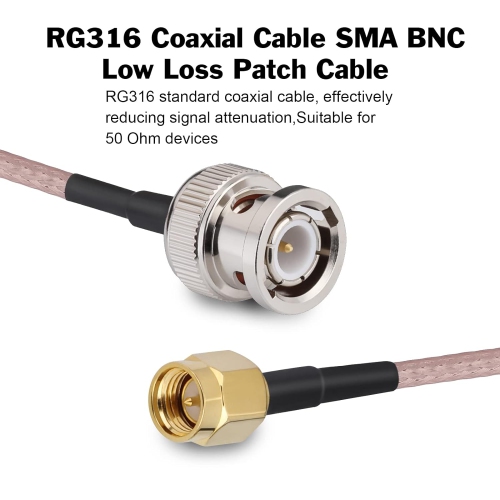 3FT BNC Low Loss Patch Cord RG316 Coax BNC Cable, SMA BNC Adapter Cable Kit for Antenna/Wireless LAN Device/Wi-Fi Radio