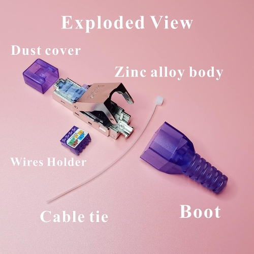 CAT7 connecteurs Ethernet RJ45, pointe blindée sans outil vers le bas du câble réseau CATC 6 A/CAT6/CAT5E/CAT5, sans sertir mâle