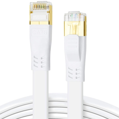 UNKNOWN  Cat 8 Ethernet Cable, 20Ft High Speed 40GBps 2000Mhz Flat Sftp Cat8 Patch Cord, Gigabit Internet Network LAN Cable