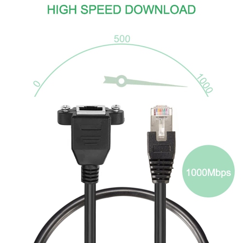 4 Pack Ethernet Extension Cable, CAT6 LAN RJ45 Network Patch Cord Male to Female Screw Panel Mount for Router