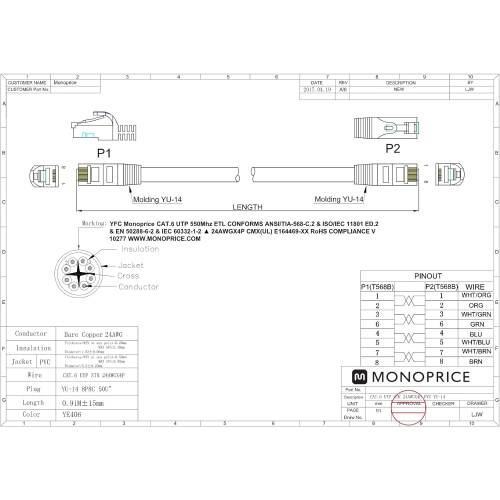 Flexboot Cat6 Ethernet Patch Cable - Network Internet Cord - RJ45, Stranded, 550Mhz, UTP, Pure Bare Copper