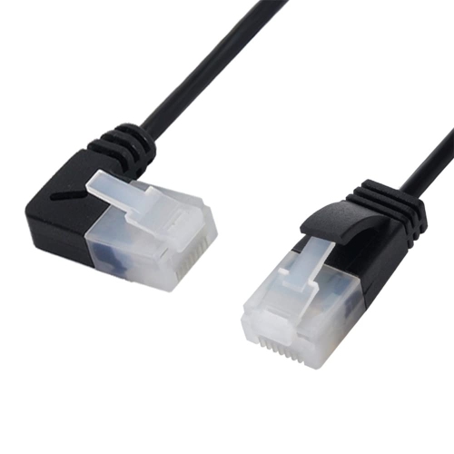 Ultra Slim Cat6 Ethernet Cable RJ45 Right Angled to Straight UTP Network Cable Patch Cord 90 Degree Cat6a LAN