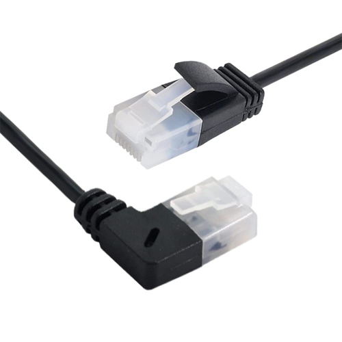 Ultra Slim Cat6 Ethernet Cable RJ45 Right Angled to Straight UTP Network Cable Patch Cord 90 Degree Cat6a LAN