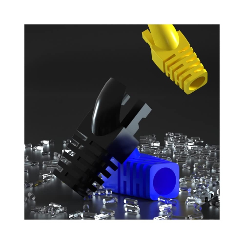 50 Pcs Cat5 Cat5E Cat6 Strain Relief Boot, RJ45 Plug Connector Cover Modular Network Plug Connector Cap Cable Connector
