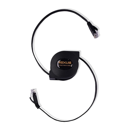 Retractable Cat 6 Flat Ethernet Network Cable 6.6 FT, 10 Gigabit High Speed LAN Wires Internet Patch Cable