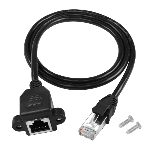 Cat6 – Câble d’extension Ethernet à montage sur panneau, RJ45 vis de connecteur de réseau Ethernet blindé mâle à femelle Cat 6