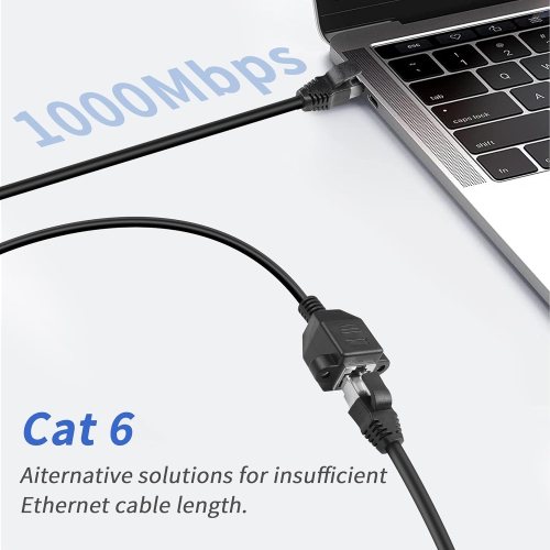 Cat6 – Câble d’extension Ethernet à montage sur panneau, RJ45 vis de connecteur de réseau Ethernet blindé mâle à femelle Cat 6